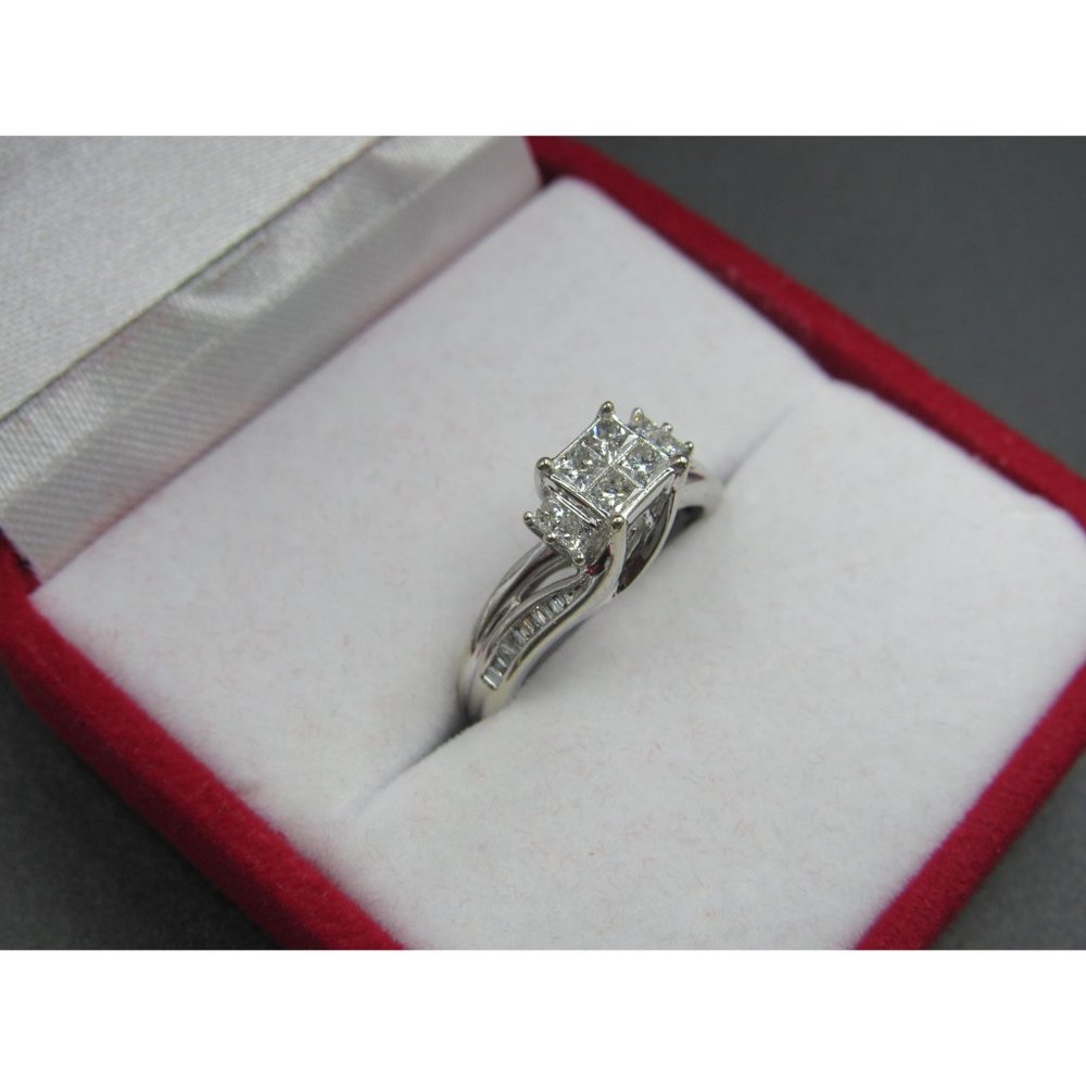 Size 6.5 10K White Gold 2.4 Total Carat Weight Of Natural Diamonds Band Ring - Picture 4 of 10